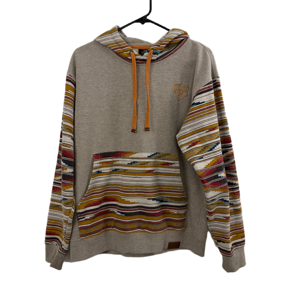 Ariat Chimayo Hoodie Sweatshirt Mens Medium Pullover Colorblock Southwest EUC